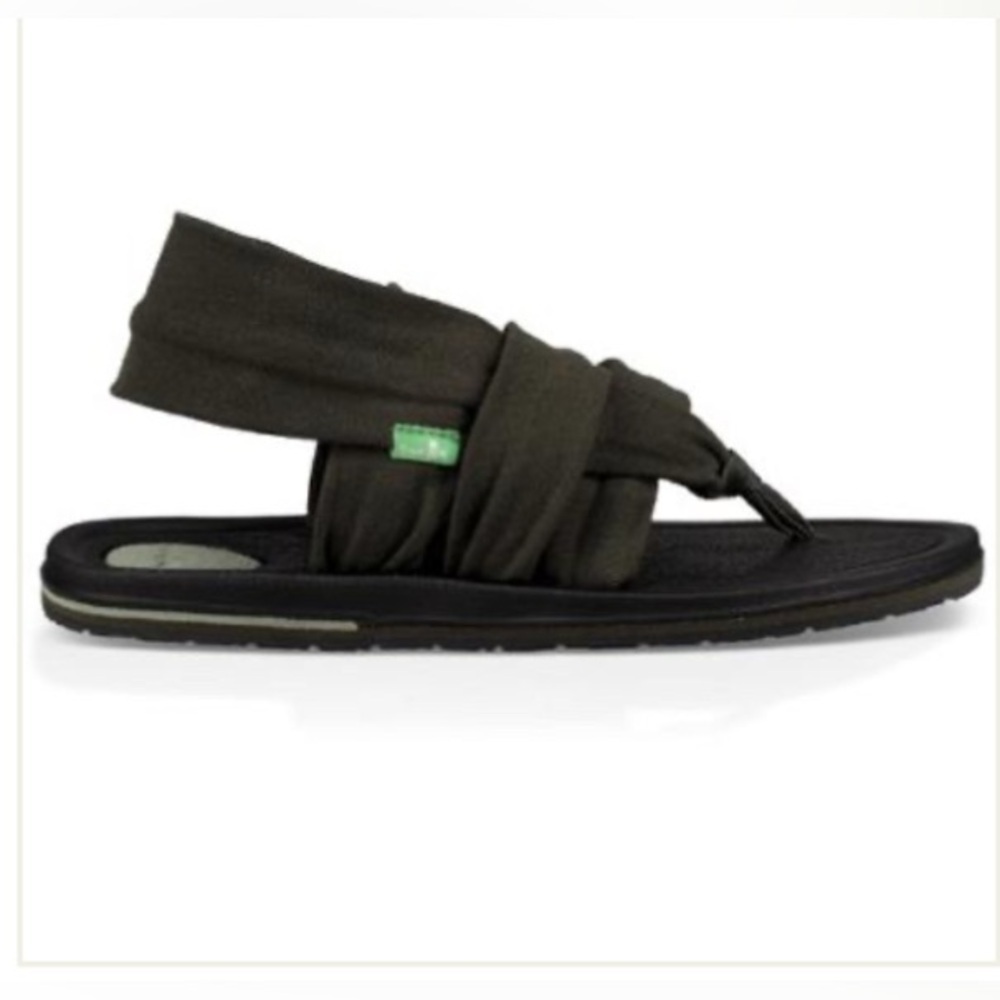 Sanuk Green Yoga Sling sandals. Size 7